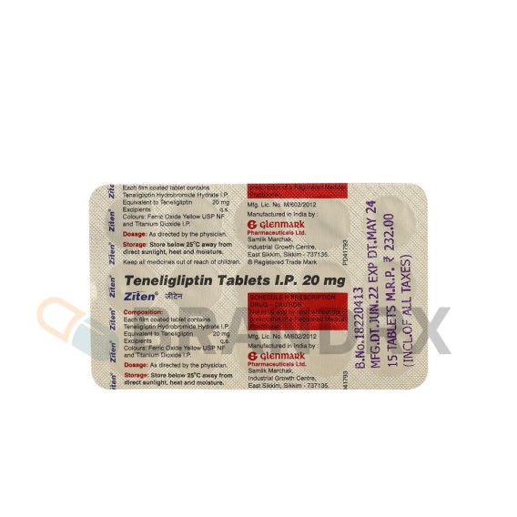 Ziten 20 mg Glenmark Pharmaceuticals Ltd.